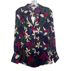 Haver & Blair Floral Button Up Shirt Long Sleeves Small Multi-Color Workwear Off